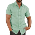 Camisa Manga Curta Casual Algodão e Linho
