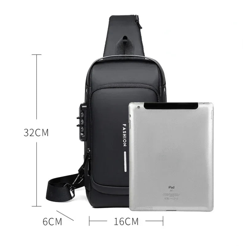 Mochila Anti-Furto com Senha USB Slim Bag