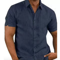 Camisa Manga Curta Casual Algodão e Linho